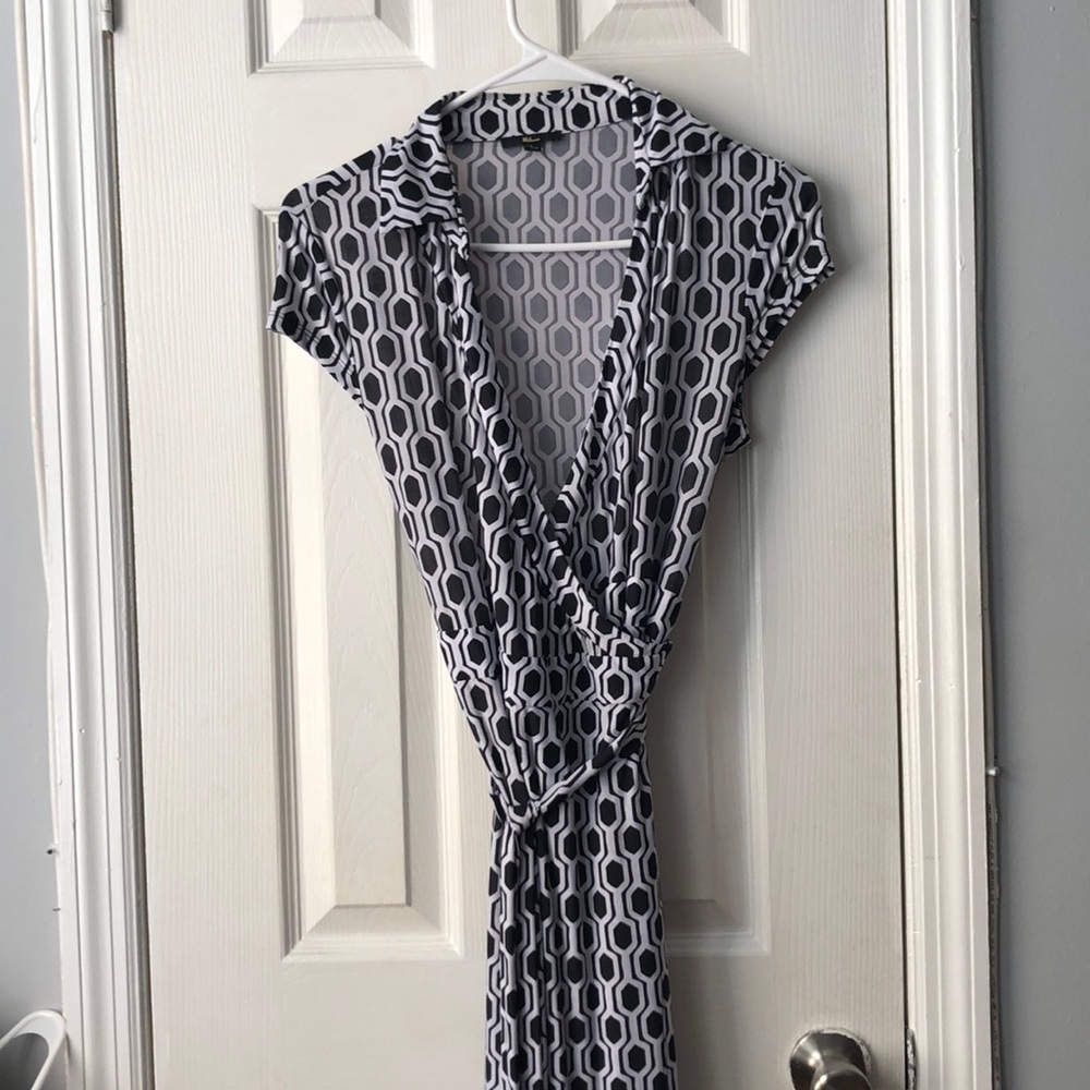 Blue and white maxi dress